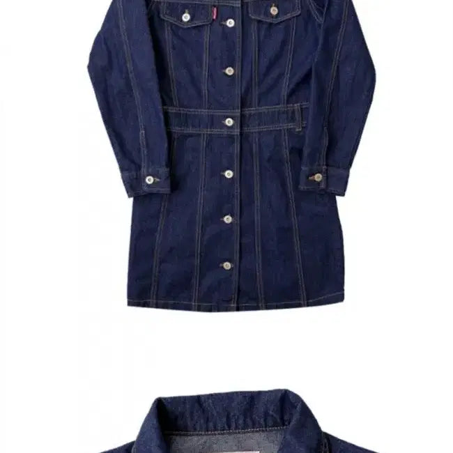 [BUNJANG] Sculptor Pocket Stitch Denim Dress Blue S / 스컬프터 포켓 스티치 청 데님원피스 S 새상품