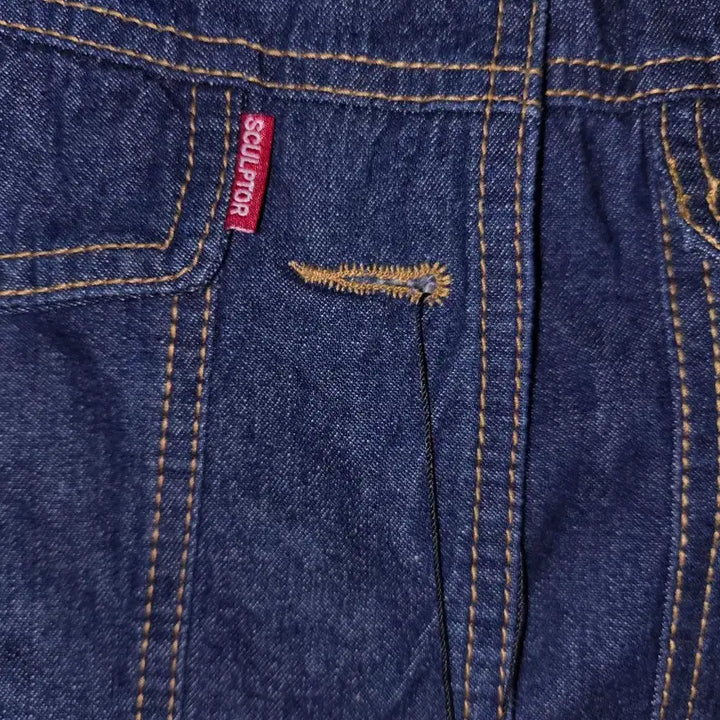 [BUNJANG] Sculptor Pocket Stitch Denim Dress Blue S / 스컬프터 포켓 스티치 청 데님원피스 S 새상품