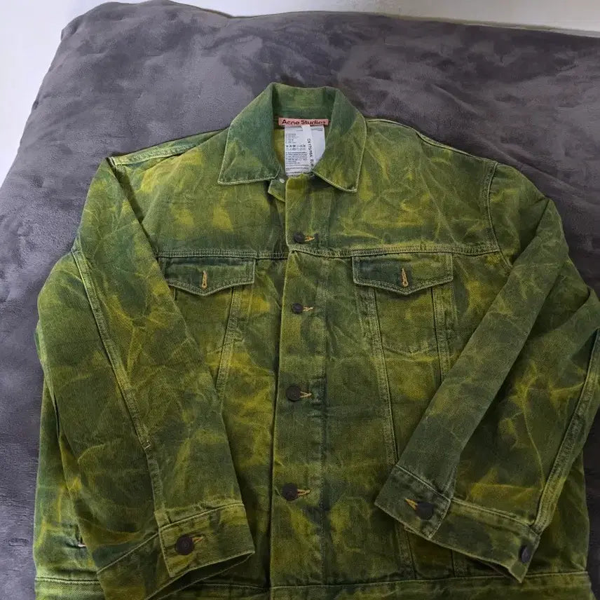 [BUNJANG] Acne Studios Washed Denim Jacket Green / 아크네 스튜디오 워싱 데님 자켓 그린