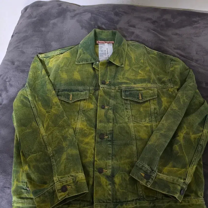 [BUNJANG] Acne Studios Washed Denim Jacket Green / 아크네 스튜디오 워싱 데님 자켓 그린