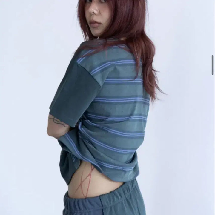 [BUNJANG] Casual Manual Reversible Snake T-Shirt Charcoal / 캐주얼 매뉴얼 리버시블 스네이크 티셔츠 챠콜