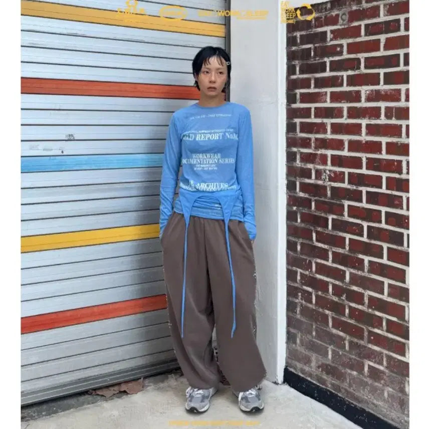 [BUNJANG] Casual Manual Sheer Layered Set Light Blue / 캐주얼 매뉴얼 시어 레이어드 세트 라이트블루