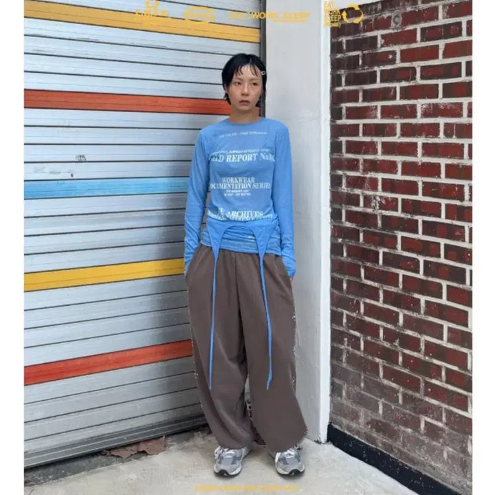 [BUNJANG] Casual Manual Sheer Layered Set Light Blue / 캐주얼 매뉴얼 시어 레이어드 세트 라이트블루