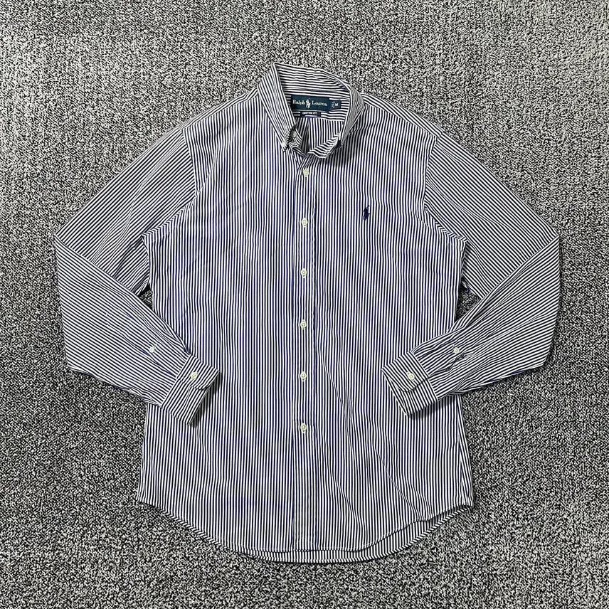 [BUNJANG] Polo Ralph Lauren Striped Custom Fit Shirt / 빈티지9. 폴로랄프로렌 폴로셔츠 커스텀핏 스트라이프 줄무늬 셔츠 블루