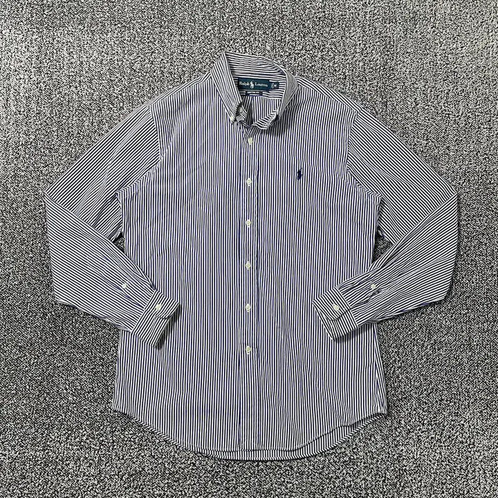 [BUNJANG] Polo Ralph Lauren Striped Custom Fit Shirt / 빈티지9. 폴로랄프로렌 폴로셔츠 커스텀핏 스트라이프 줄무늬 셔츠 블루