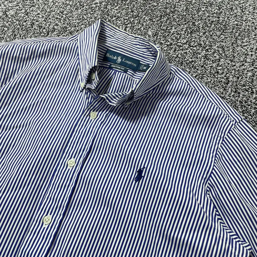 [BUNJANG] Polo Ralph Lauren Striped Custom Fit Shirt / 빈티지9. 폴로랄프로렌 폴로셔츠 커스텀핏 스트라이프 줄무늬 셔츠 블루