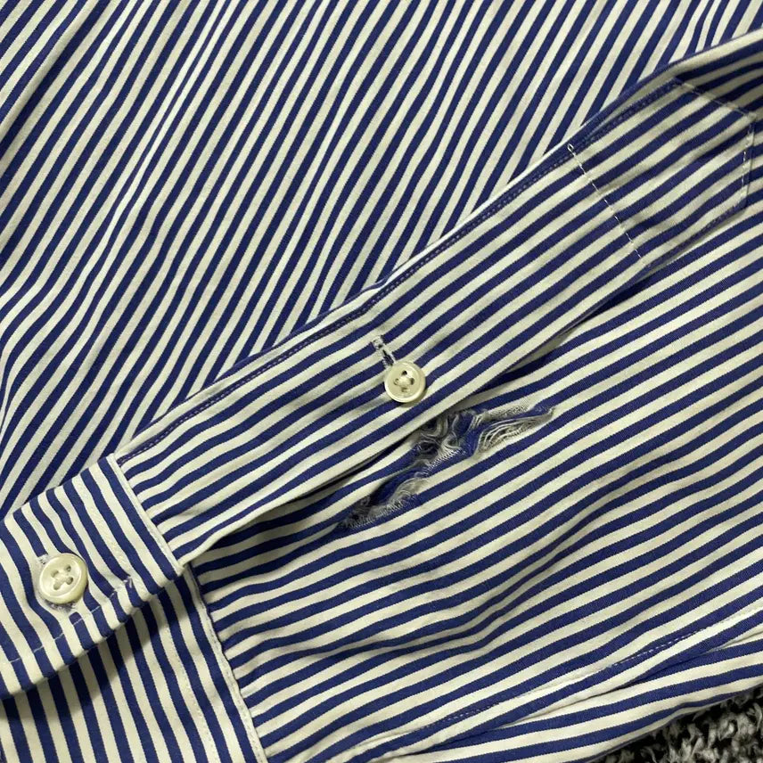 [BUNJANG] Polo Ralph Lauren Striped Custom Fit Shirt / 빈티지9. 폴로랄프로렌 폴로셔츠 커스텀핏 스트라이프 줄무늬 셔츠 블루