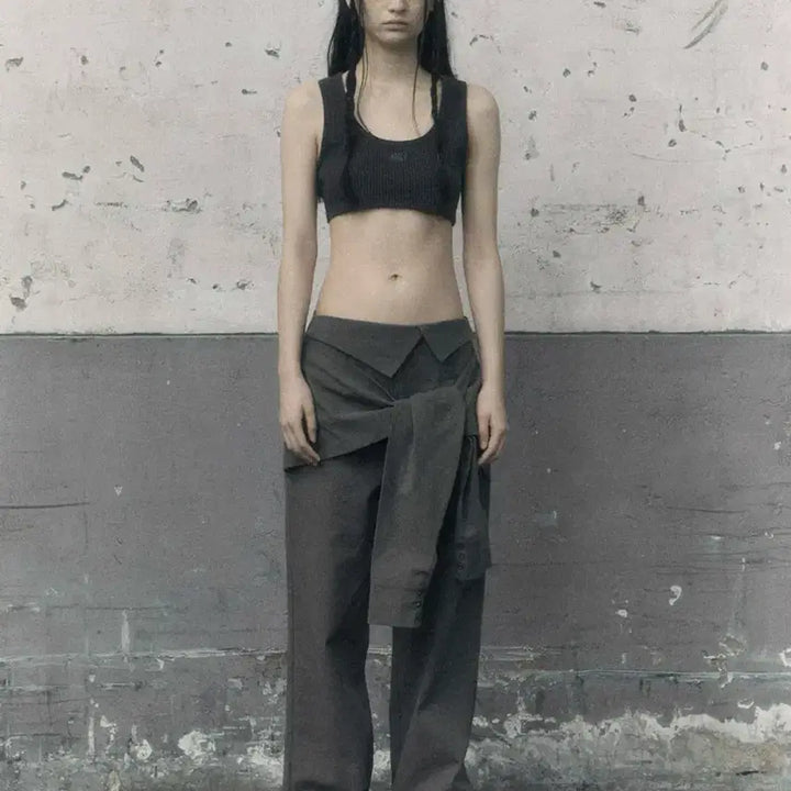 [BUNJANG] Bohemian Seoul Turn Up Wide Shirt Pants / 보헤미안서울 턴업 와이드 셔츠 팬츠