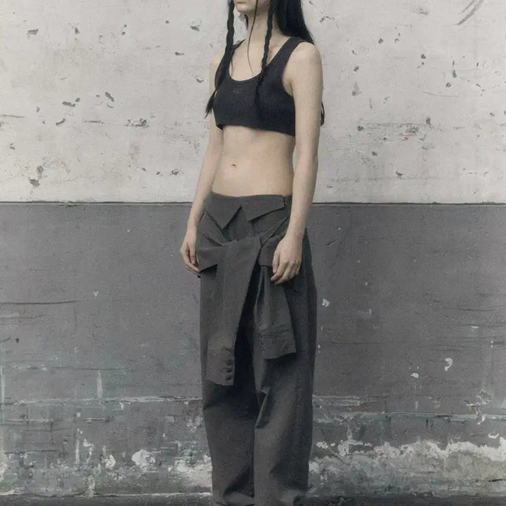 [BUNJANG] Bohemian Seoul Turn Up Wide Shirt Pants / 보헤미안서울 턴업 와이드 셔츠 팬츠