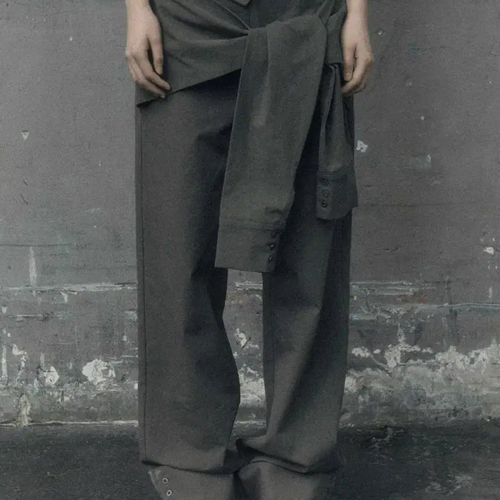 [BUNJANG] Bohemian Seoul Turn Up Wide Shirt Pants / 보헤미안서울 턴업 와이드 셔츠 팬츠