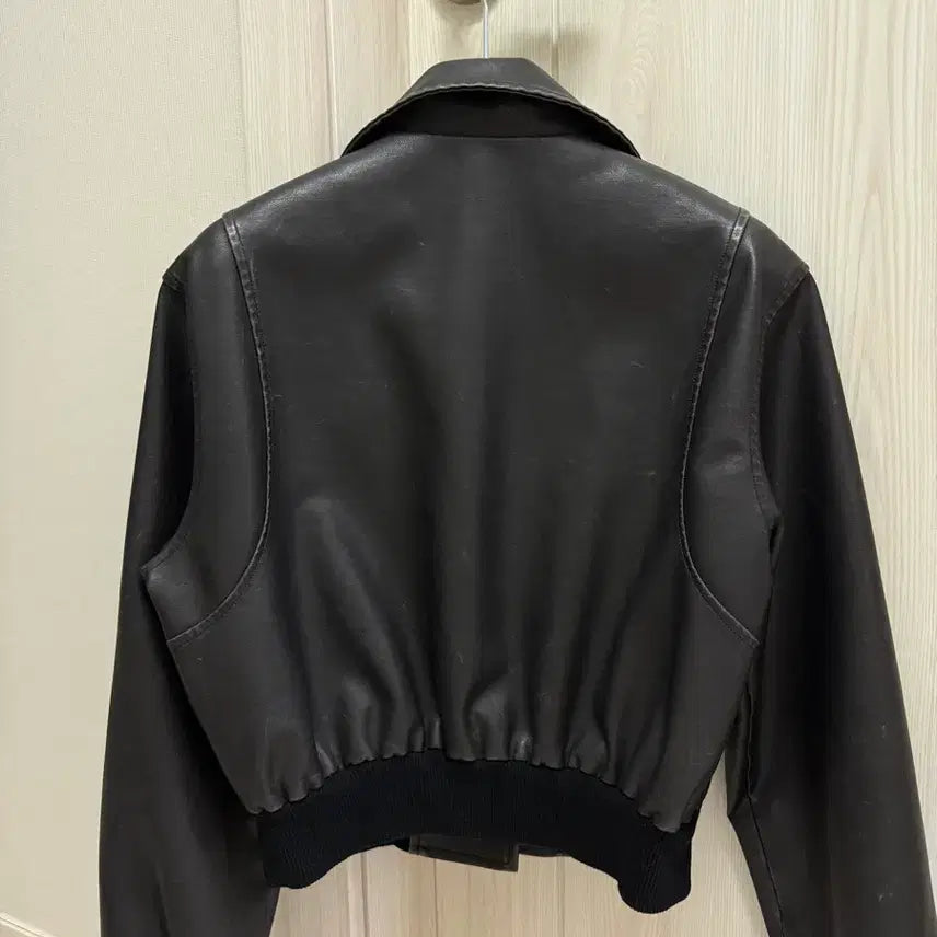 [BUNJANG] arb Hopper Black Leather Bomber Jacket / [arb] Hopper 블랙 레더 봄버 자켓
