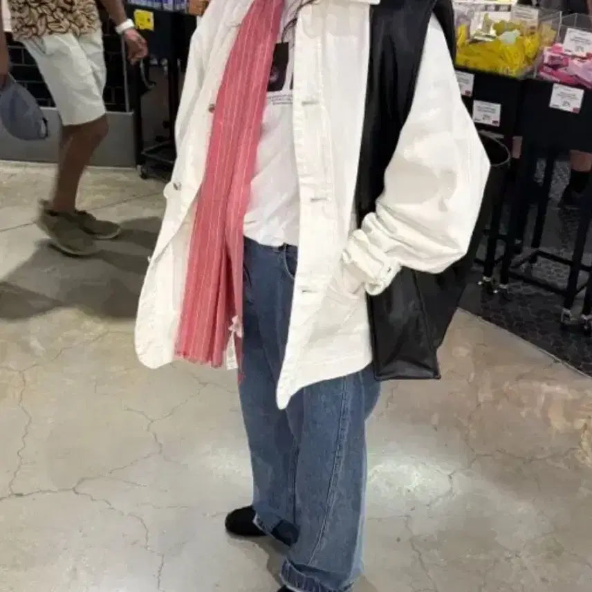 [SOLD OUT] 오버사이즈 화이트 데님자켓 에토스