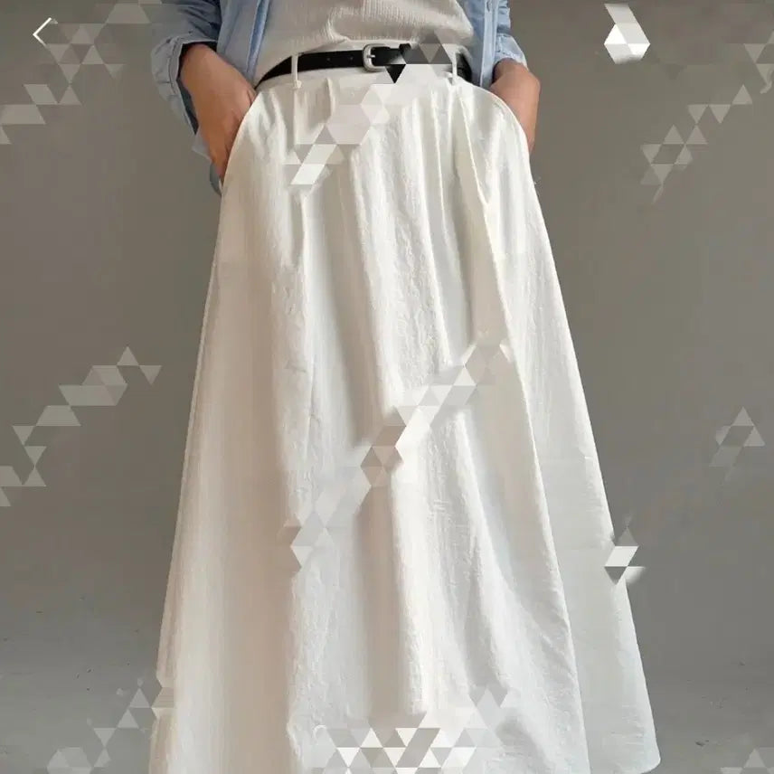 [BUNJANG] New Back-Band Skirt &amp; Belt Set / 새-뒷밴딩 스커트 벨트 세트(4col)