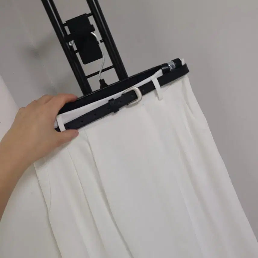 [BUNJANG] New Back-Band Skirt &amp; Belt Set / 새-뒷밴딩 스커트 벨트 세트(4col)