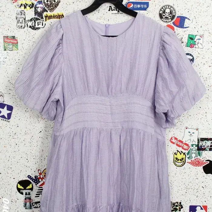 [BUNJANG] Simply Balloon Fit Punching Lavender Dress / 여성66 / 심플리 벌룬핏 펀칭 라벤더 원피스PP 12-11