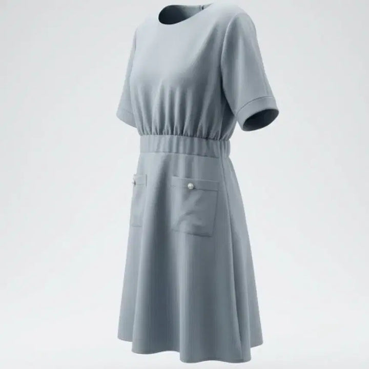 [BUNJANG] Invest Basic Round Short Sleeve Pocket Dress / 여성55 / 인베스트 베이직 라운드 반팔 포켓원피스BL 12-12