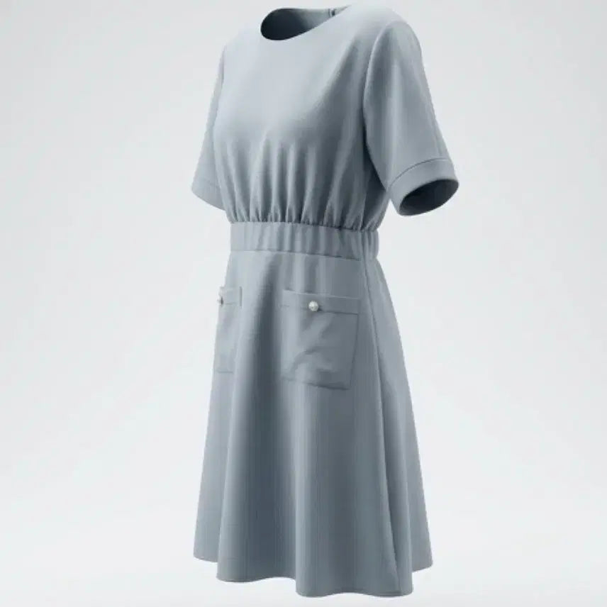 [BUNJANG] Invest Basic Round Short Sleeve Pocket Dress / 여성55 / 인베스트 베이직 라운드 반팔 포켓원피스BL 12-12