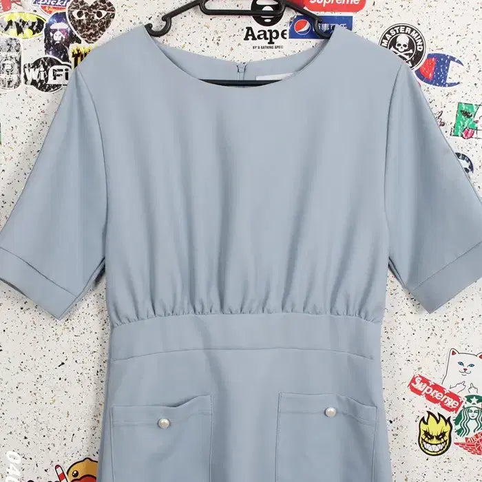 [BUNJANG] Invest Basic Round Short Sleeve Pocket Dress / 여성55 / 인베스트 베이직 라운드 반팔 포켓원피스BL 12-12