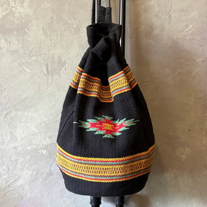 [BUNJANG] Black Navajo Chimayo Cotton Woven Duffel Bag / 블랙 나바호 치마요 코튼 우븐 더플 백