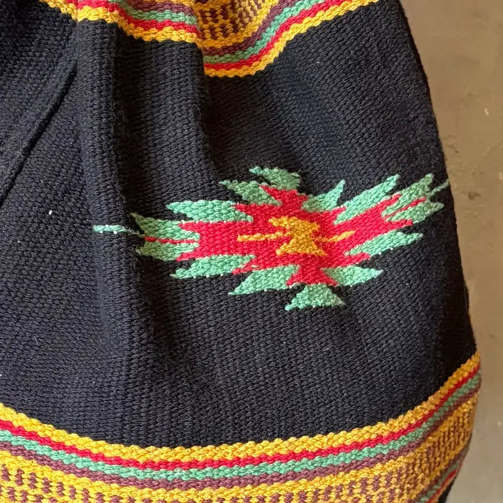 [BUNJANG] Black Navajo Chimayo Cotton Woven Duffel Bag / 블랙 나바호 치마요 코튼 우븐 더플 백