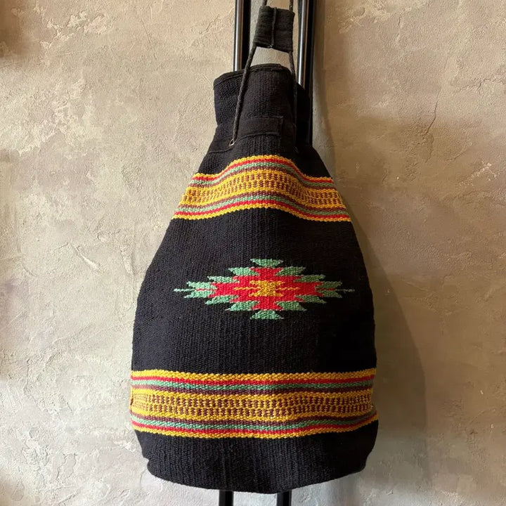 [BUNJANG] Black Navajo Chimayo Cotton Woven Duffel Bag / 블랙 나바호 치마요 코튼 우븐 더플 백