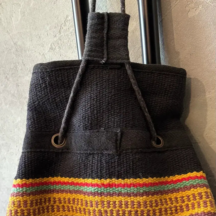 [BUNJANG] Black Navajo Chimayo Cotton Woven Duffel Bag / 블랙 나바호 치마요 코튼 우븐 더플 백