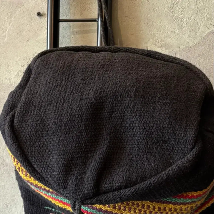 [BUNJANG] Black Navajo Chimayo Cotton Woven Duffel Bag / 블랙 나바호 치마요 코튼 우븐 더플 백
