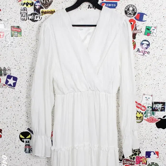 [BUNJANG] Basic Wrap Style V-Neck Dress / 여성55 / 베이직 랩스타일 브이넥원피스WT 12-16