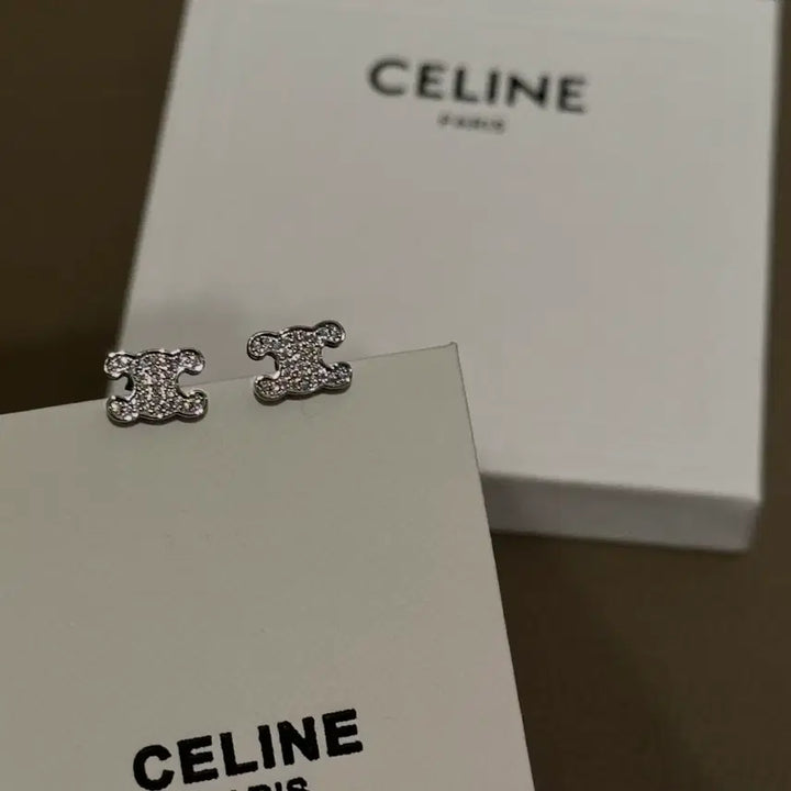 [BUNJANG] Celine Triomphe Cubic Earrings / 셀린느 트리오페 큐빅 귀걸이