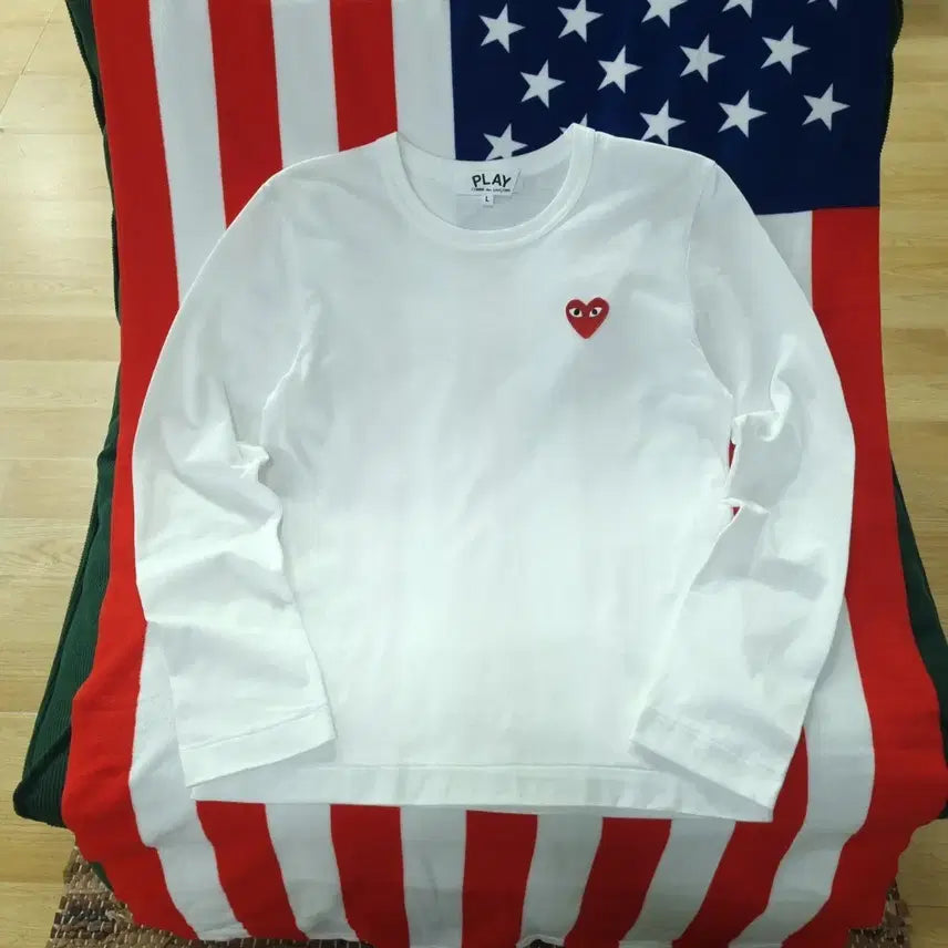 [BUNJANG] Comme des Garçons Play Patch Long Sleeve Shirt / 꼼데가르송 와펜 롱슬리브