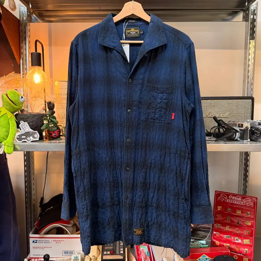 [BUNJANG] WTAPS Seersucker Flannel Pattern Shirt Jacket / 12SS 더블탭스 시어서커 플란넬패턴 셔츠 자켓 홈웨어