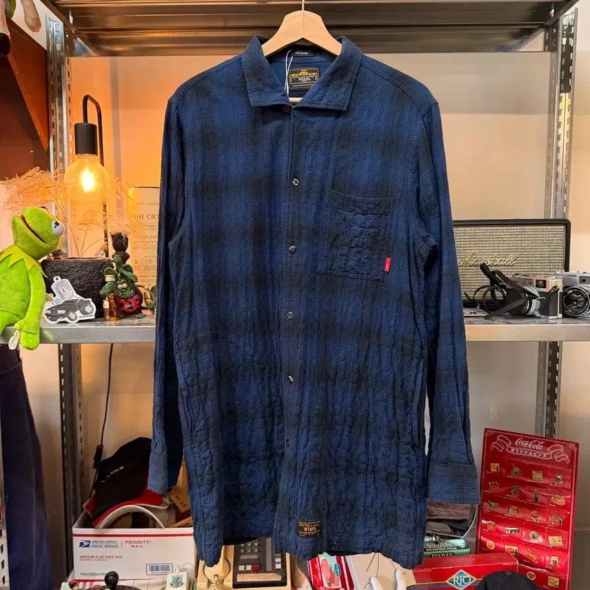 [BUNJANG] WTAPS Seersucker Flannel Pattern Shirt Jacket / 12SS 더블탭스 시어서커 플란넬패턴 셔츠 자켓 홈웨어
