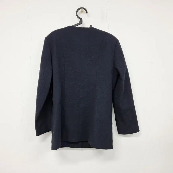 [BUNJANG] THEREUM Tweed Collarless Jacket Navy / THEREUM 더름 트위드 칼라리스 자켓 네이비