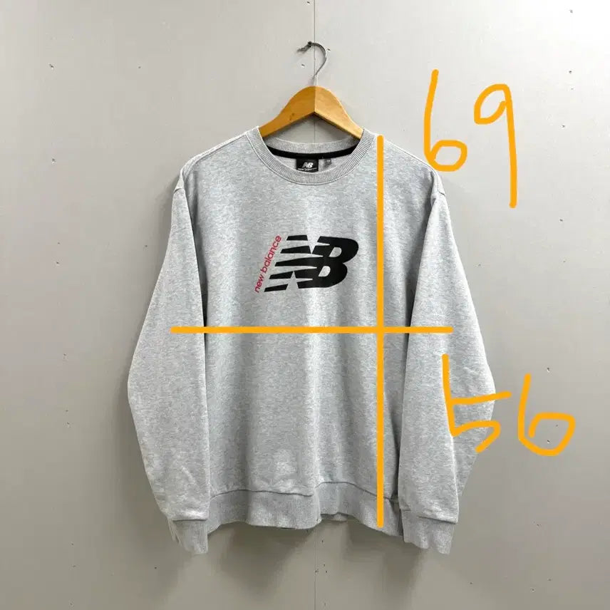 [BUNJANG] New Balance Sweatshirt Gray / 남성 100 L / 뉴발란스 스웻 맨투맨 그레이