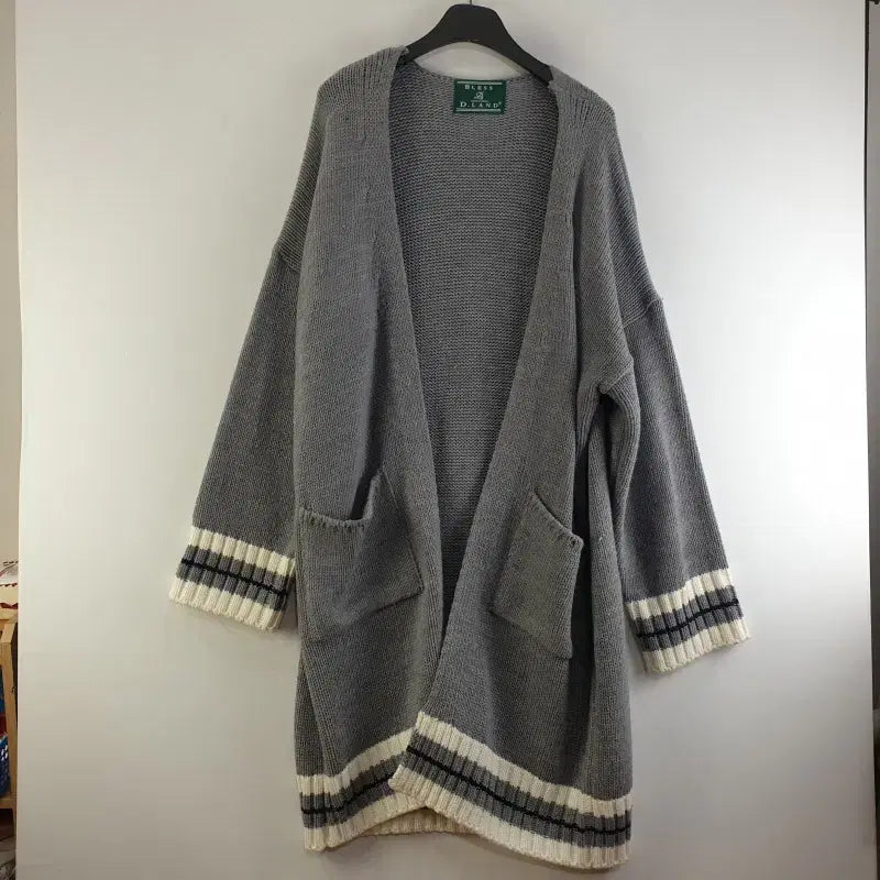 [BUNJANG] DLAND Gray Knit Long Cardigan / DLAND 여성2SIZE 그레이 니트 롱가디건 M5764