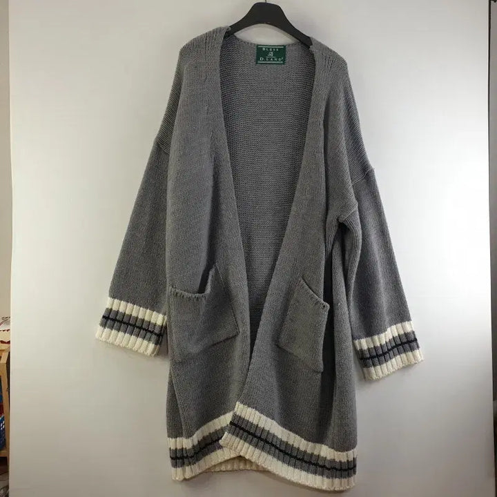 [BUNJANG] DLAND Gray Knit Long Cardigan / DLAND 여성2SIZE 그레이 니트 롱가디건 M5764