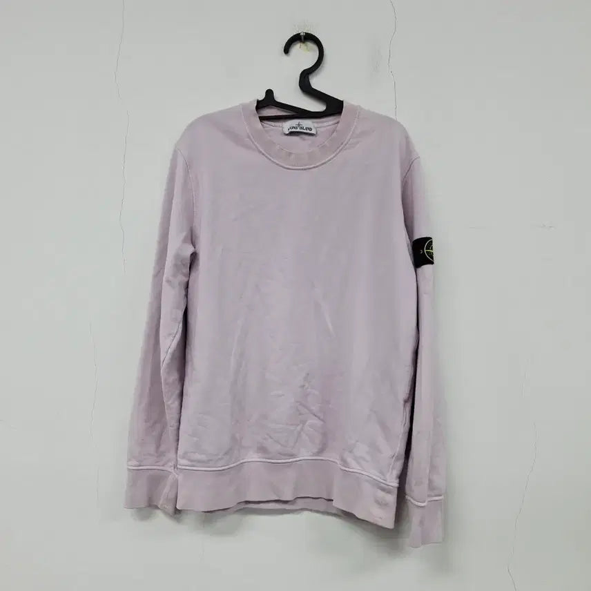 [BUNJANG] Stone Island Crewneck Sweatshirt L Rose Pink / 스톤아일랜드 매장판 와펜 크루넥 스웨트셔츠 맨투맨 티셔츠 L 로즈 핑크
