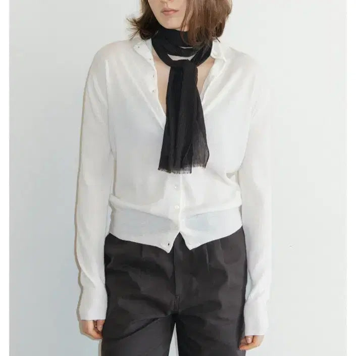 [BUNJANG] Le ete High Neck Button Cardigan - Ivory / Le ete 르에떼 하이넥 버튼 가디건 아이보리