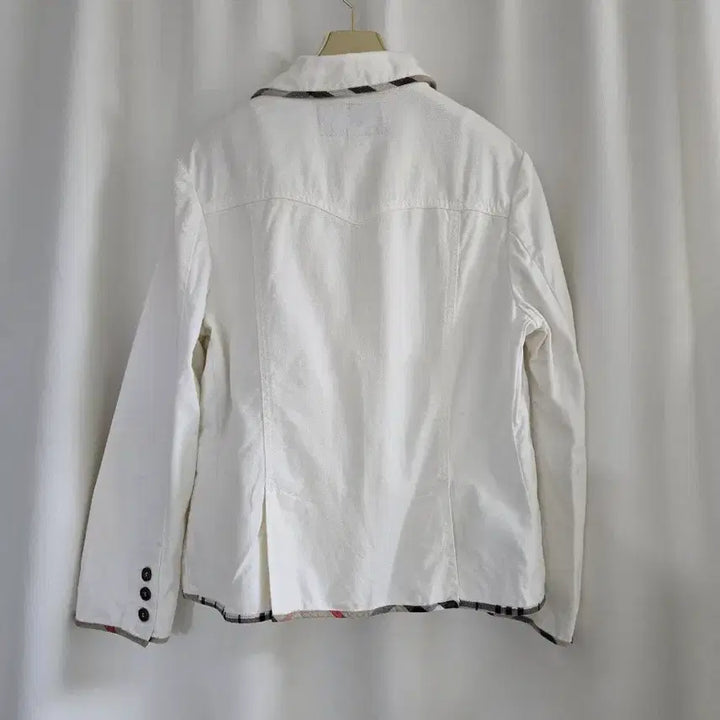 [SOLD OUT] 정품 버버리 화이트 체크 트리밍 자켓