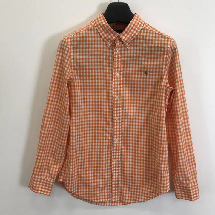 [SOLD OUT] 폴로 랄프로렌 오렌지 깅엄체크셔츠 [14-16,L 여성55]