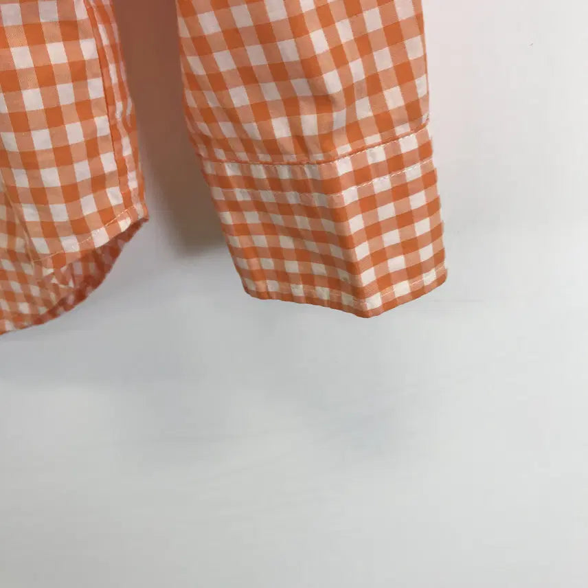 [SOLD OUT] 폴로 랄프로렌 오렌지 깅엄체크셔츠 [14-16,L 여성55]