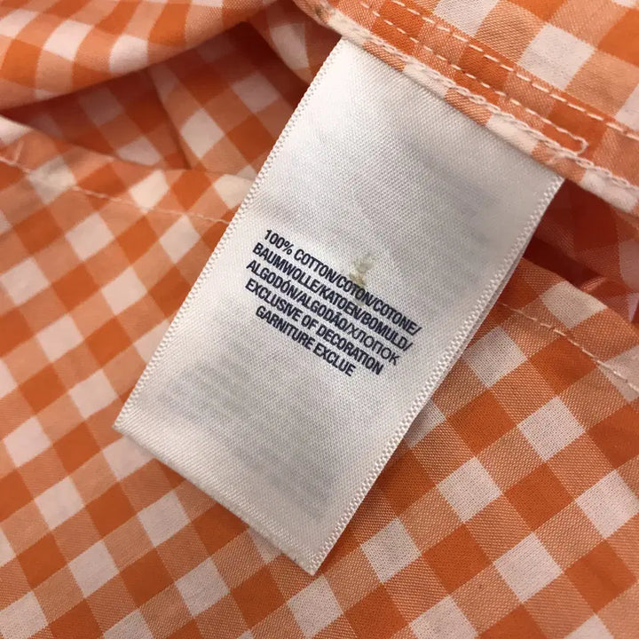 [SOLD OUT] 폴로 랄프로렌 오렌지 깅엄체크셔츠 [14-16,L 여성55]