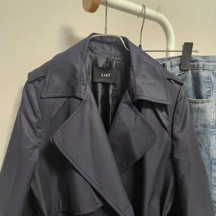 [BUNJANG] LIST Double Breasted Trench Coat - Navy / 리스트 LIST 더블 봄 트렌치코트 네이비