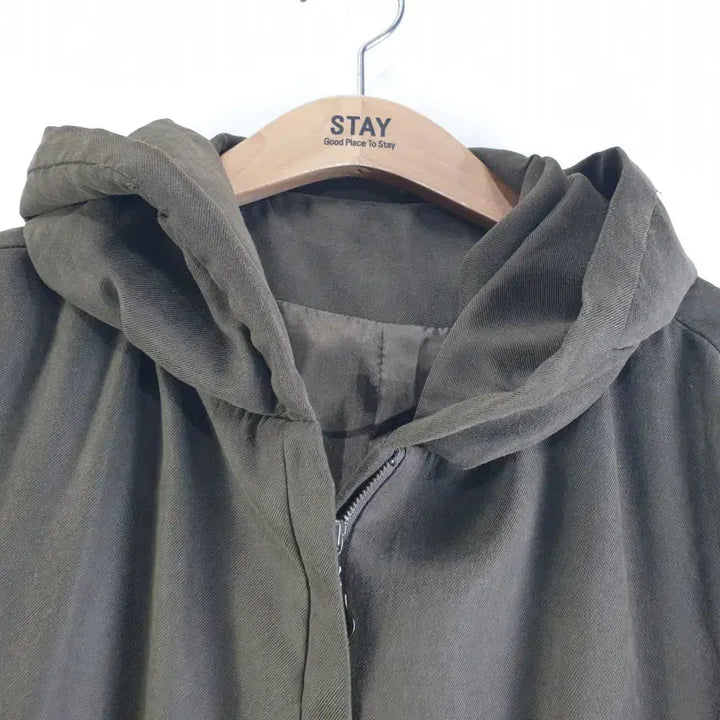 [BUNJANG] Free Size Khaki Hooded Long Jacket / 여성FREE 가오리 카키 후드 롱자켓 M5731