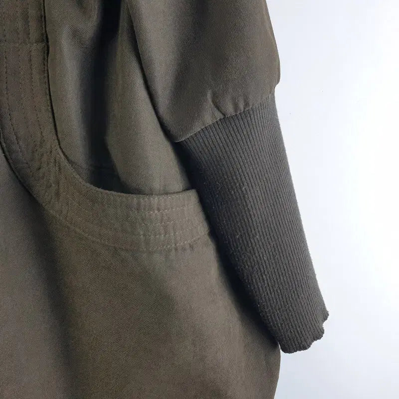 [BUNJANG] Free Size Khaki Hooded Long Jacket / 여성FREE 가오리 카키 후드 롱자켓 M5731