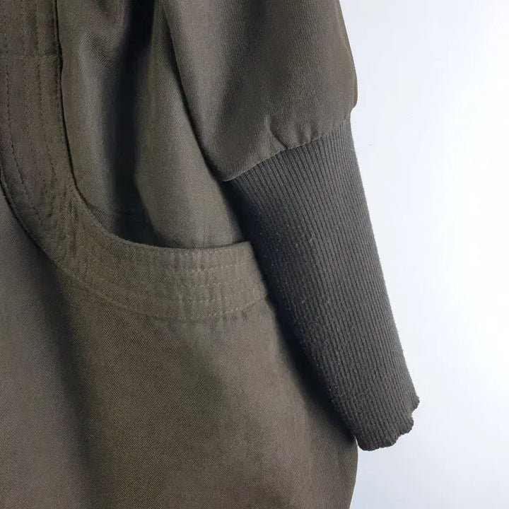 [BUNJANG] Free Size Khaki Hooded Long Jacket / 여성FREE 가오리 카키 후드 롱자켓 M5731