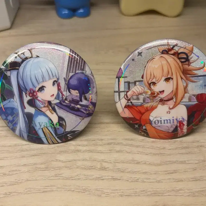 [BUNJANG] Genshin Impact Ayaka Yoimiya Can Badges Bundle Set / 원신 pc방 아야카 요이미야 캔뱃지 일괄