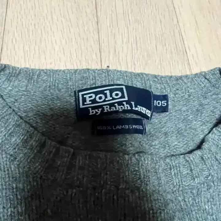 [BUNJANG] Polo Ralph Lauren Elbow Patch Knit Sweater / [XL] 폴로 랄프로렌 팔꿈치 패치 니트 그레이 램스울