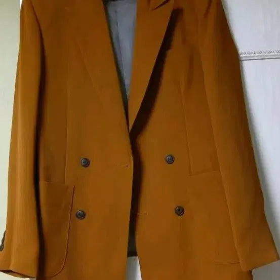 [BUNJANG] Ordinary Sense Brown Double-Breasted Blazer Jacket / 더블 버튼 브라운 자켓 새상품