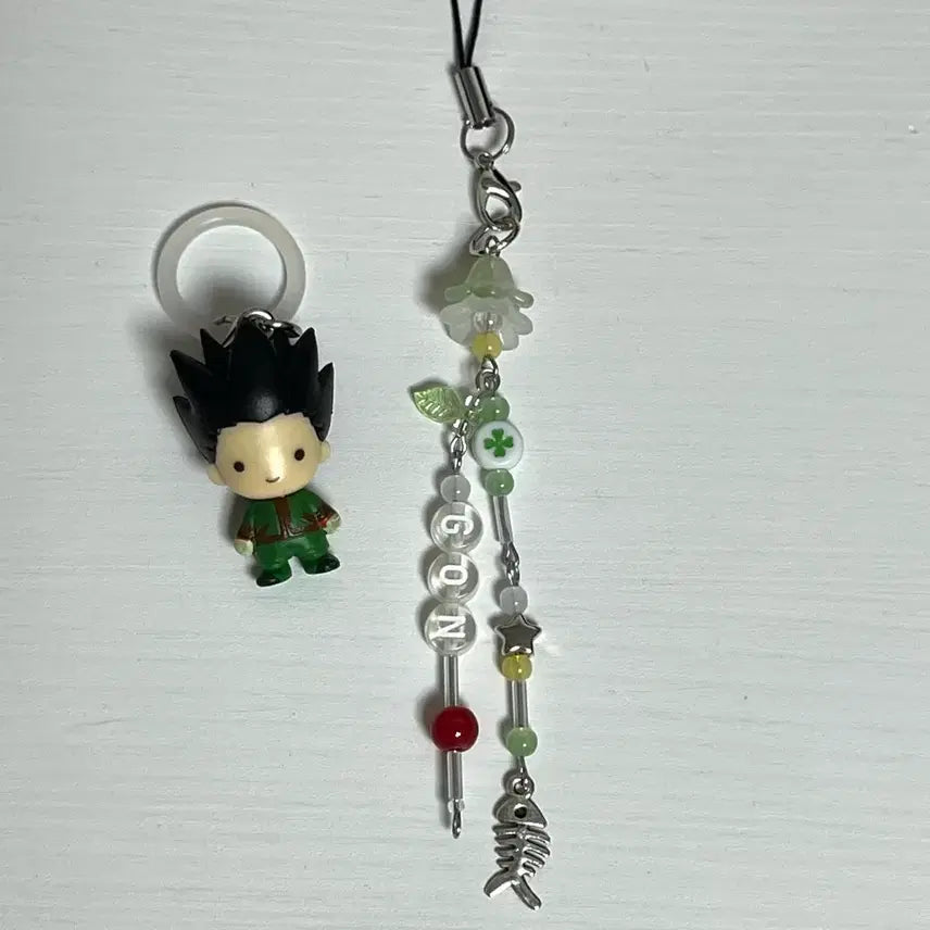 [BUNJANG] Hunter x Hunter Gon Freecss Handmade Bead Keychain / 헌터헌터 헌헌 곤 프릭스 핸드메이드 비즈키링